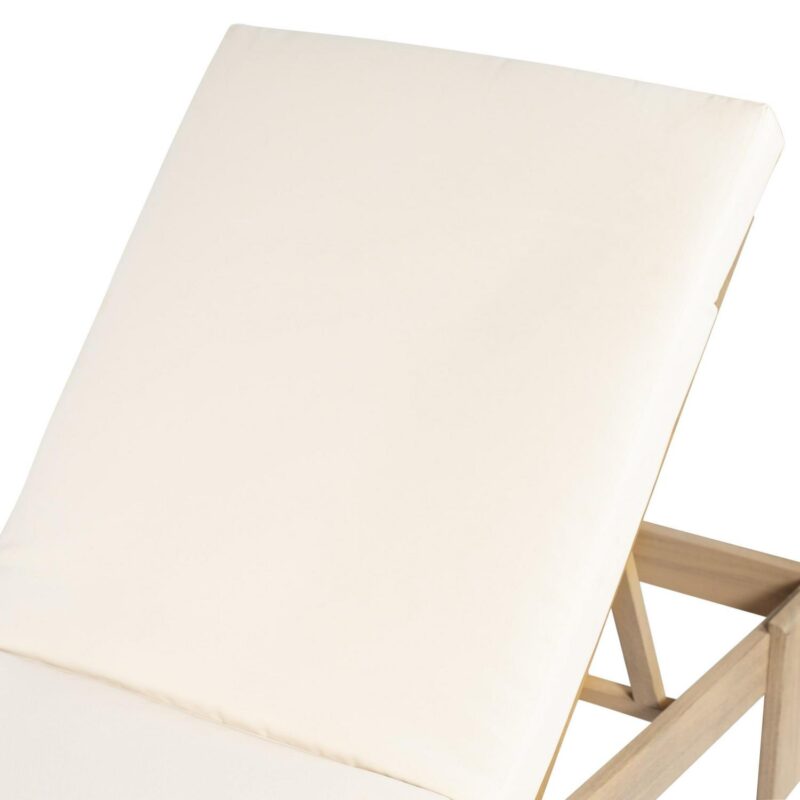 Christopher Knight Home Coastal Outdoor Chaise Lounge with Cushion, Solid Wood Frame, Beige - Image 9