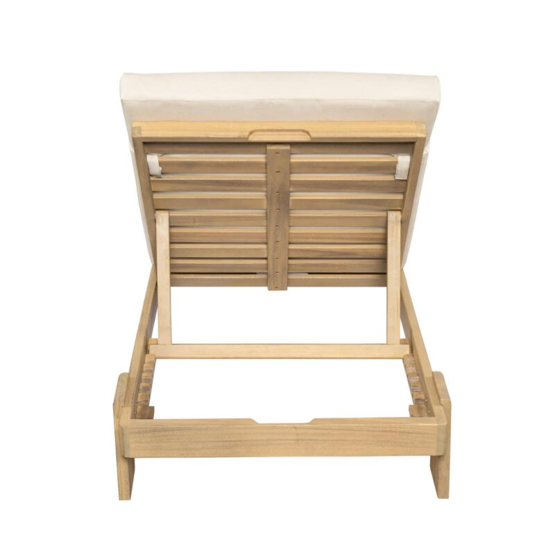 Christopher Knight Home Coastal Outdoor Chaise Lounge with Cushion, Solid Wood Frame, Beige - Image 12
