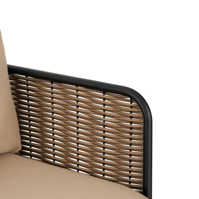 Christopher Knight Home Modern Outdoor Wicker Loveseat with Waterproof Cushions, Metal Frame, Beige - Image 7