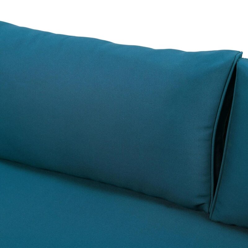 Clansent Outdoor CLAREMONT 3 SEATER DAYBED, Teak Finish+Dark Teal+Mix Brown - Image 4