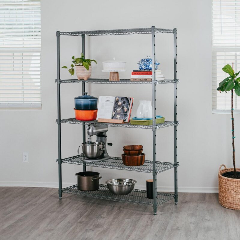 CleverMade 5-Tier EASE Storage Shelving Unit, Easy Adjust Wire Shelving - Image 9