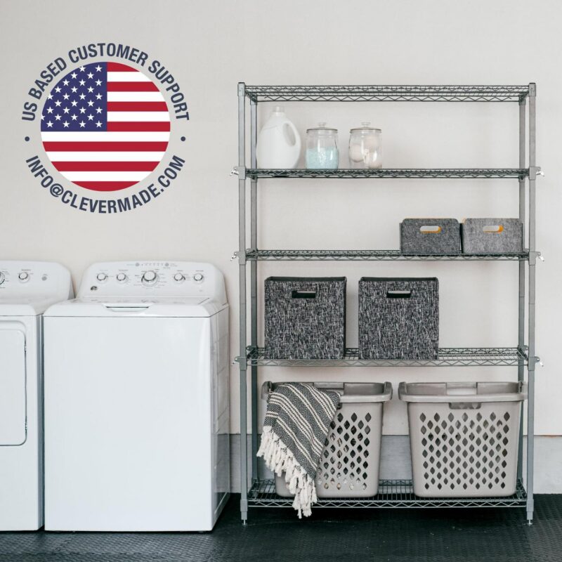 CleverMade 5-Tier EASE Storage Shelving Unit, Easy Adjust Wire Shelving - Image 7