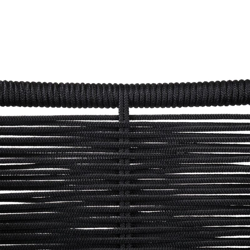 Clip Indoor Outdoor Stackable Steel Dining Chair with Black Rope - Set of 2 - Image 8