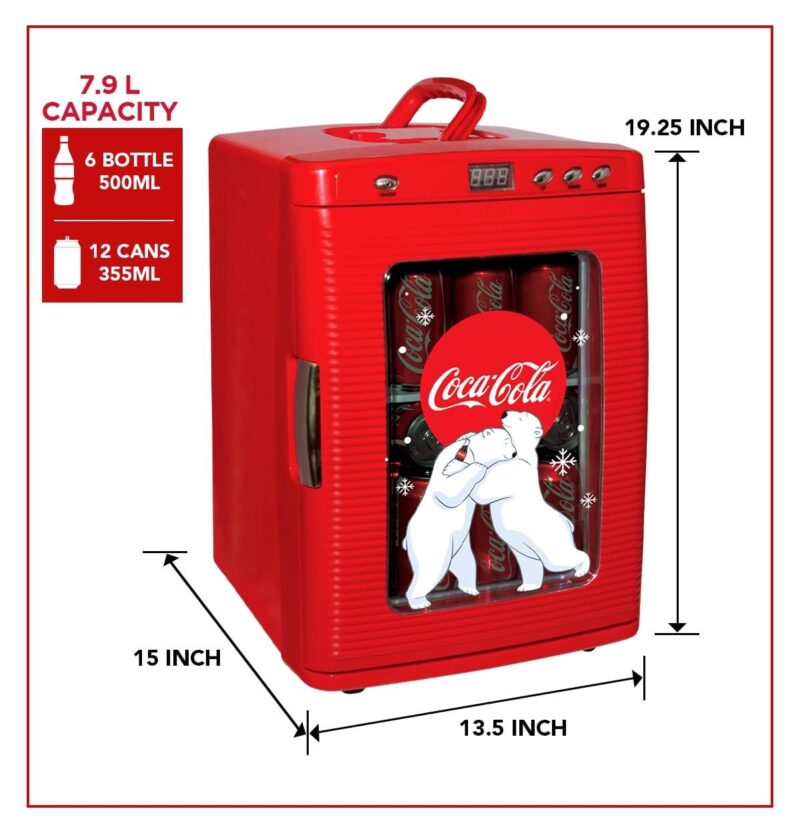 Coca-Cola Polar Bear 28 Can Cooler/Warmer 12V DC 110V AC Mini Fridge Red - Image 8