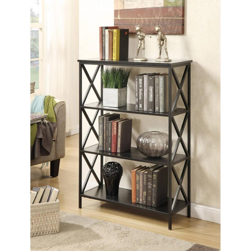 Convenience Concepts Tucson 4-Tier Bookcase, Black