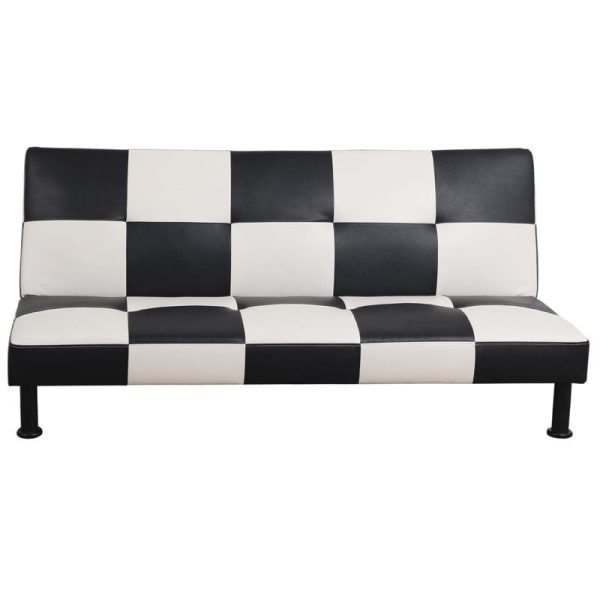 Convertible Futon Sofa Bed Leather Loveseat Adjustable Sleeper Sofa Couch for Living Room Small Apartment,White
