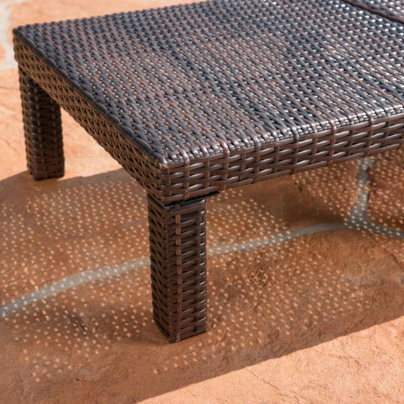 Corinne Outdoor Wicker Chaise Lounge without Cushion, Set of 2, Multibrown - Image 6