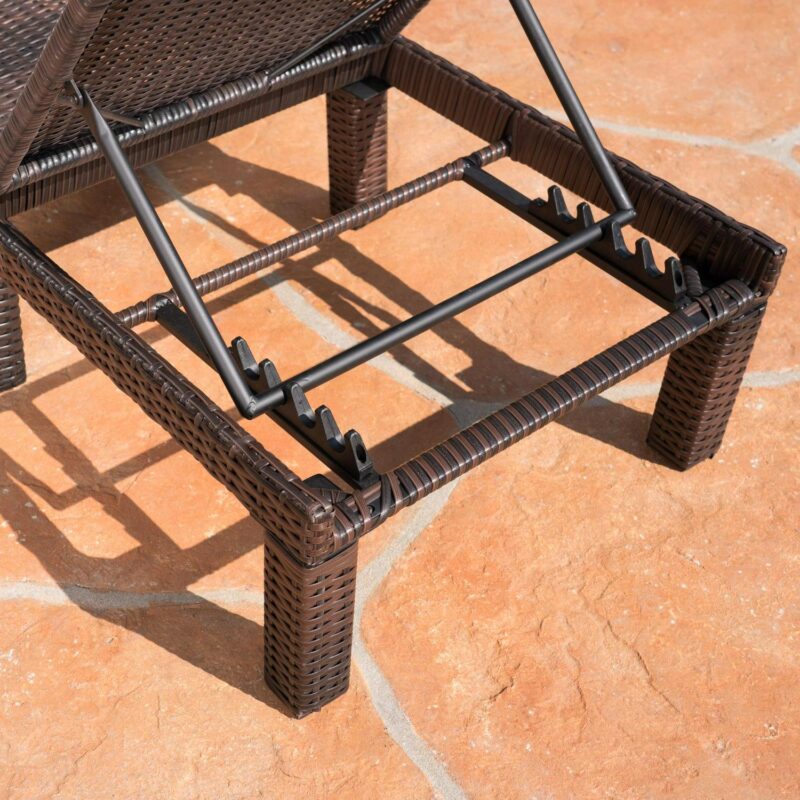 Corinne Outdoor Wicker Chaise Lounge without Cushion, Set of 2, Multibrown - Image 2