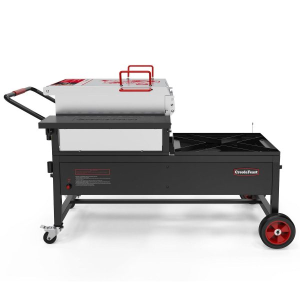 Creole Feast 90Qt Single Sack Crawfish Boiler and Cooker Combo, 135,000 BTU Stainless Steel Burner of Crawfish Boiler, 54,000 BTU Burner of Cooker