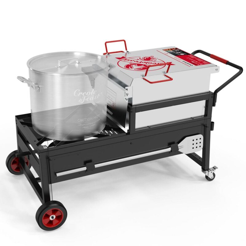 Creole Feast 90Qt Single Sack Crawfish Boiler and Cooker Combo, 135,000 BTU Stainless Steel Burner of Crawfish Boiler, 54,000 BTU Burner of Cooker - Image 5