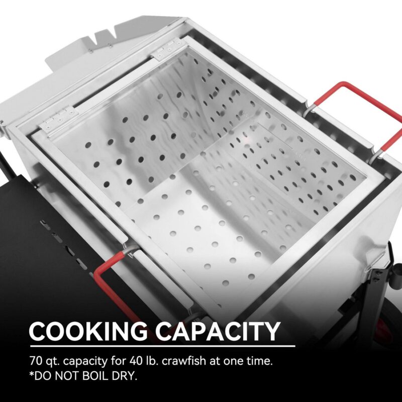 Creole Feast CFB3001 Single Sack Crawfish Seafood Boiler, Outdoor Stove Gas Cooker with Foldable Cylinder Bracket and Stainless Steel Stirring Paddle - Image 5