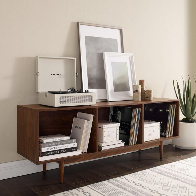 Crosley Adjustable Furniture Television Stand, Wood Walnut, 22.25  x 60  x 15.75 , 48.84 lbs - Image 2