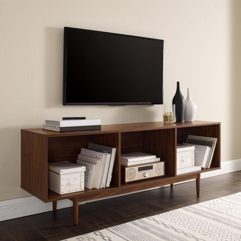 Crosley Adjustable Furniture Television Stand, Wood Walnut, 22.25  x 60  x 15.75 , 48.84 lbs - Image 3