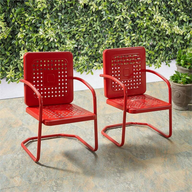 Crosley Bates Chair In Red (Set Of Two) - Image 7