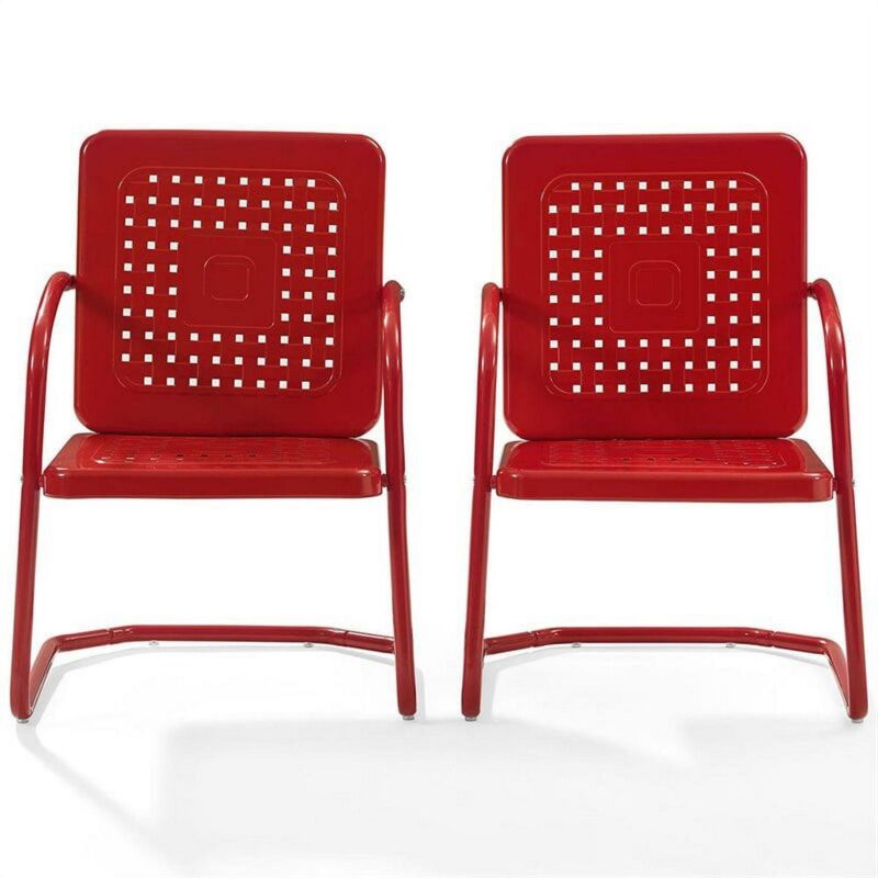 Crosley Bates Chair In Red (Set Of Two) - Image 8