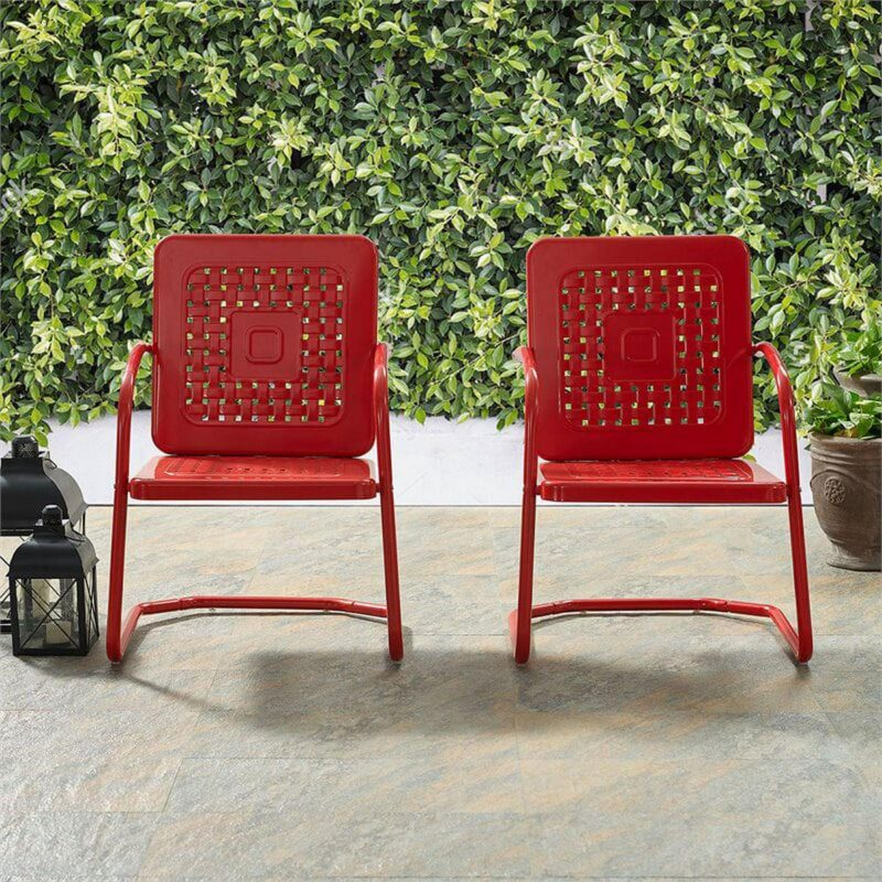 Crosley Bates Chair In Red (Set Of Two) - Image 6