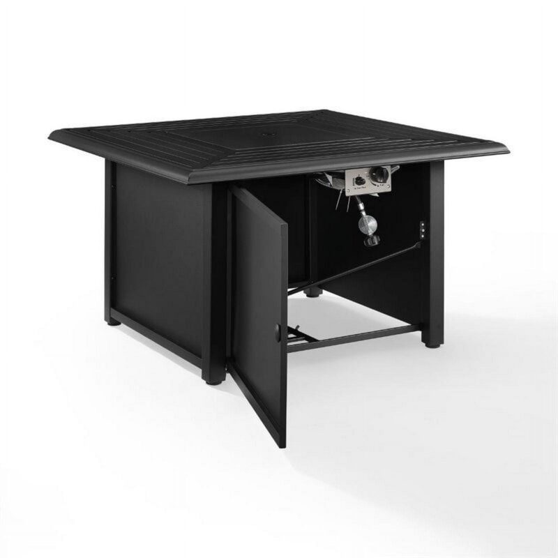 Crosley Furniture Dante Transitional Metal Outdoor Fire Table in Black - Image 11
