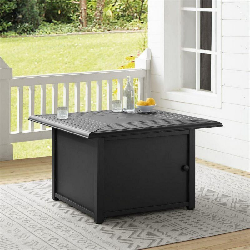 Crosley Furniture Dante Transitional Metal Outdoor Fire Table in Black - Image 5