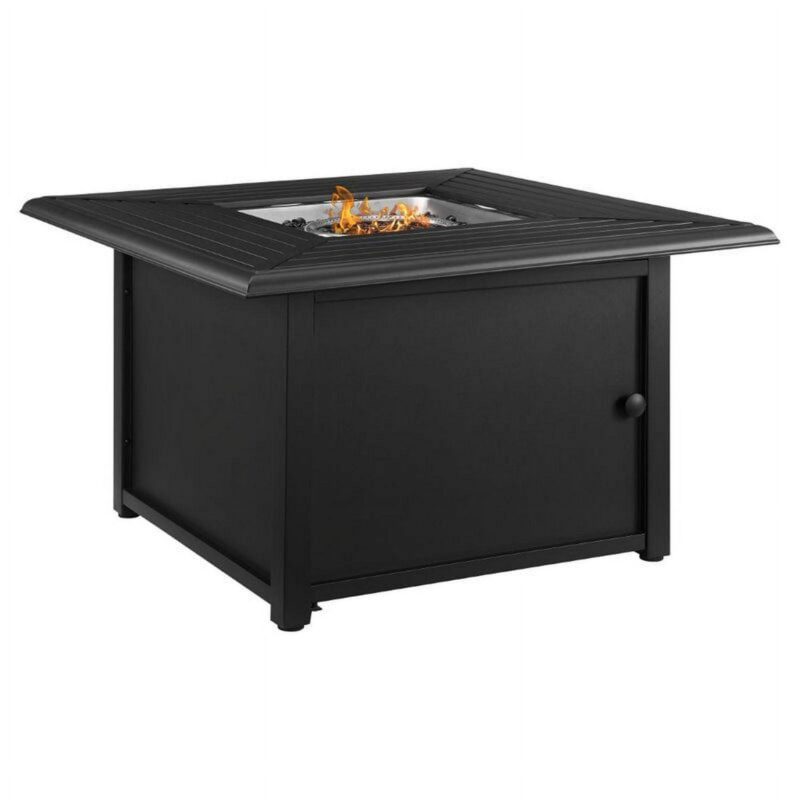 Crosley Furniture Dante Transitional Metal Outdoor Fire Table in Black - Image 2