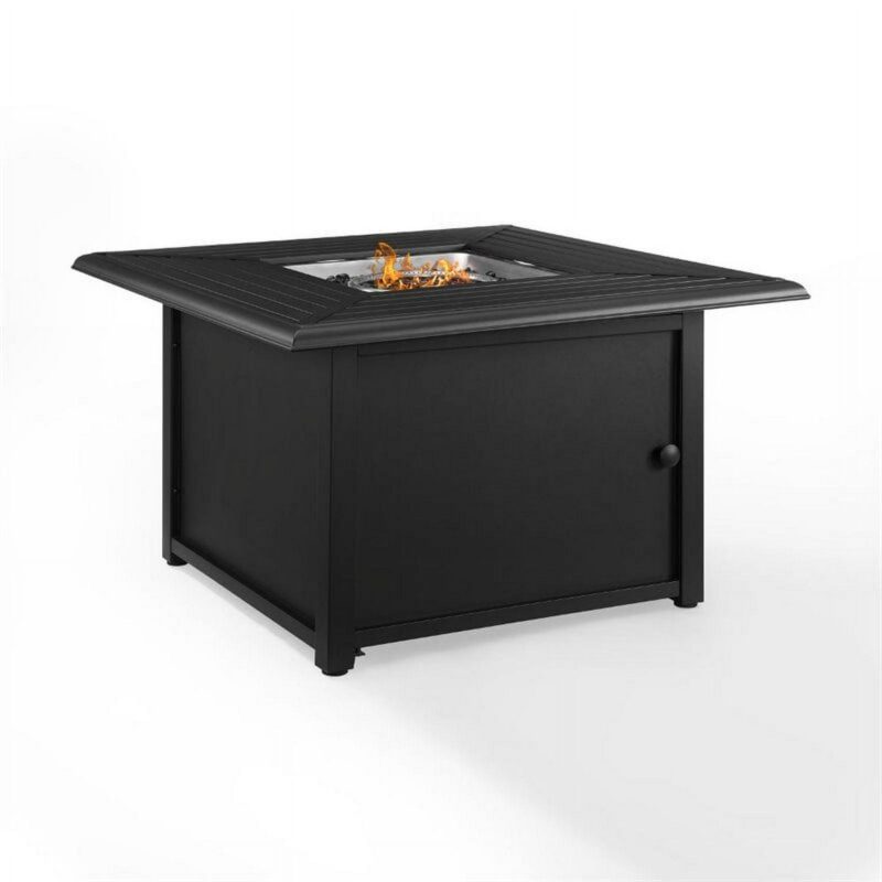 Crosley Furniture Dante Transitional Metal Outdoor Fire Table in Black - Image 8