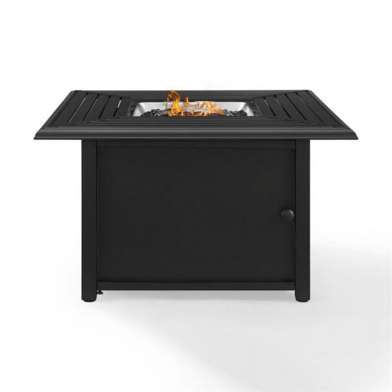 Crosley Furniture Dante Transitional Metal Outdoor Fire Table in Black - Image 9