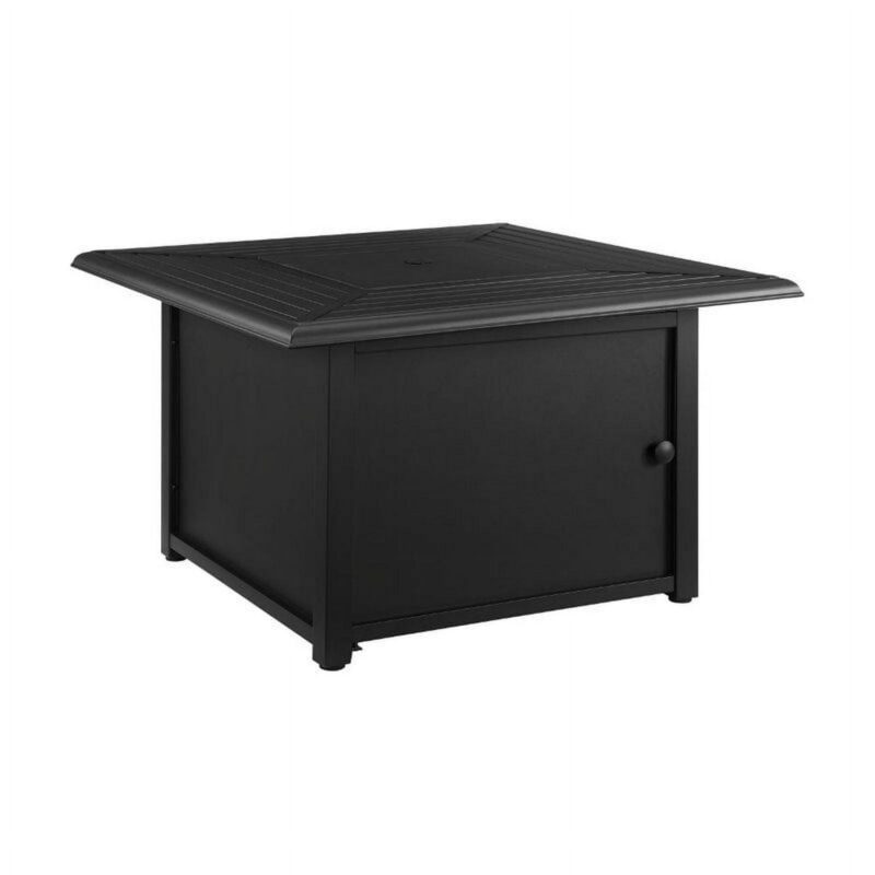 Crosley Furniture Dante Transitional Metal Outdoor Fire Table in Black - Image 7