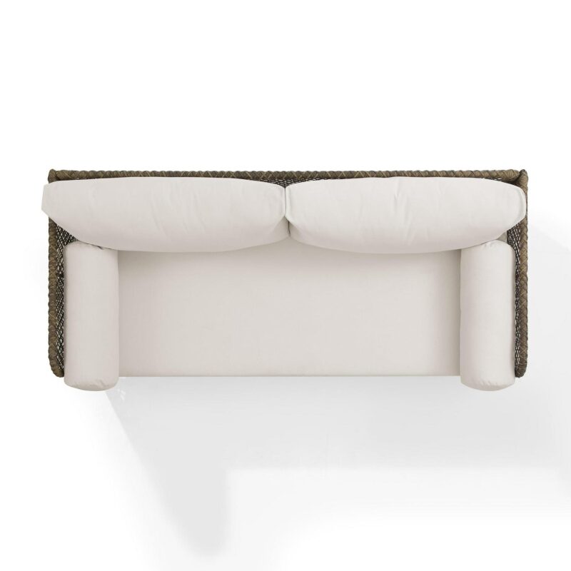 Crosley Furniture Granite Bay Fabric Outdoor Sofa in Cream White/Stone - Image 8