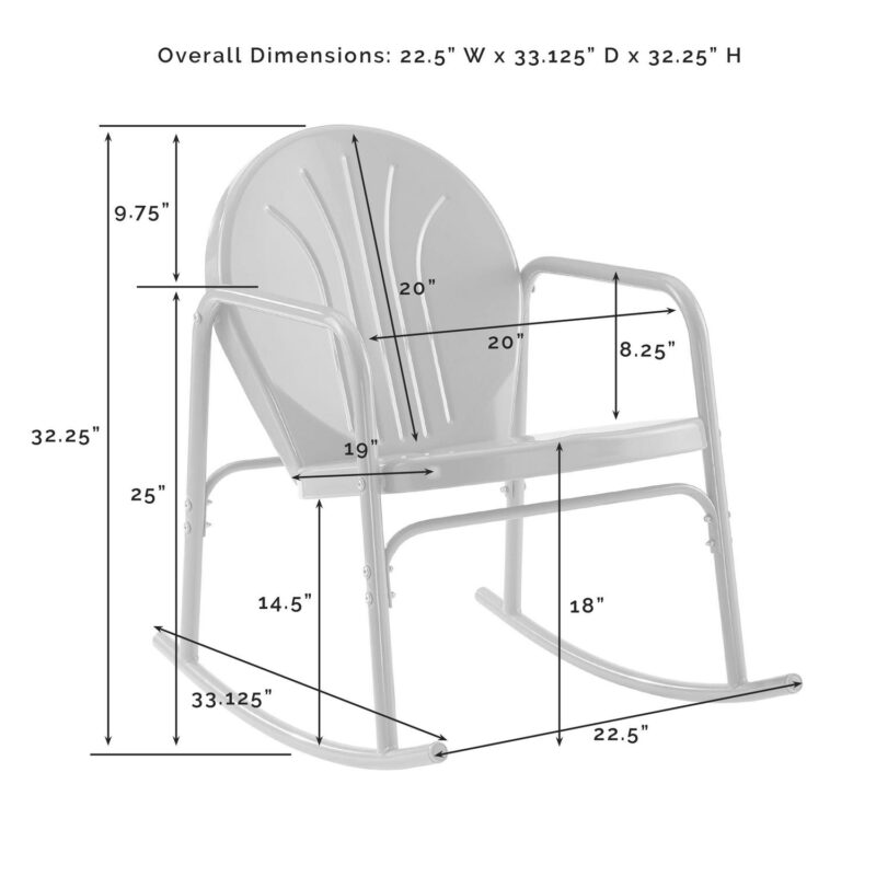 Crosley Furniture Griffith 2Pc Outdoor Powder Coated Rocking Chair Set, 2 Chairs, Green - Image 11