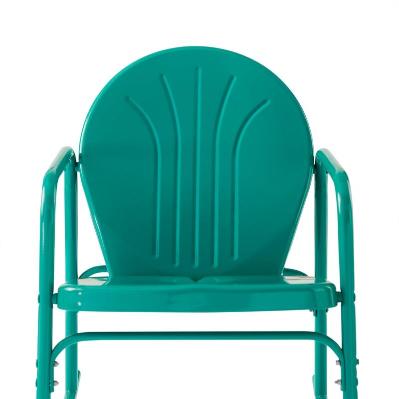Crosley Furniture Griffith 2Pc Outdoor Powder Coated Rocking Chair Set, 2 Chairs, Green - Image 13