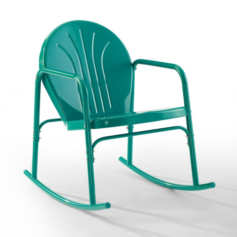 Crosley Furniture Griffith 2Pc Outdoor Powder Coated Rocking Chair Set, 2 Chairs, Green - Image 10