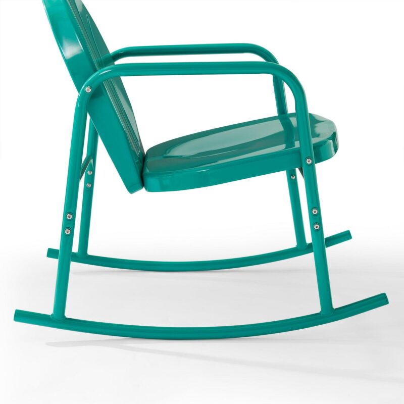 Crosley Furniture Griffith 2Pc Outdoor Powder Coated Rocking Chair Set, 2 Chairs, Green - Image 12