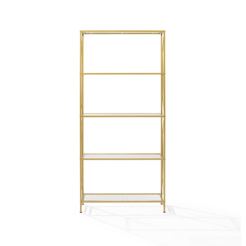 Crosley Furniture Helena Bookshelf with Glass Shelves, Bookcase Storage - Image 4