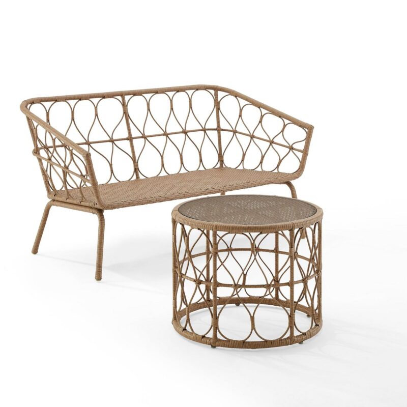 Crosley Furniture Juniper 2-piece Wicker Outdoor Conversation Set in Natural - Image 8