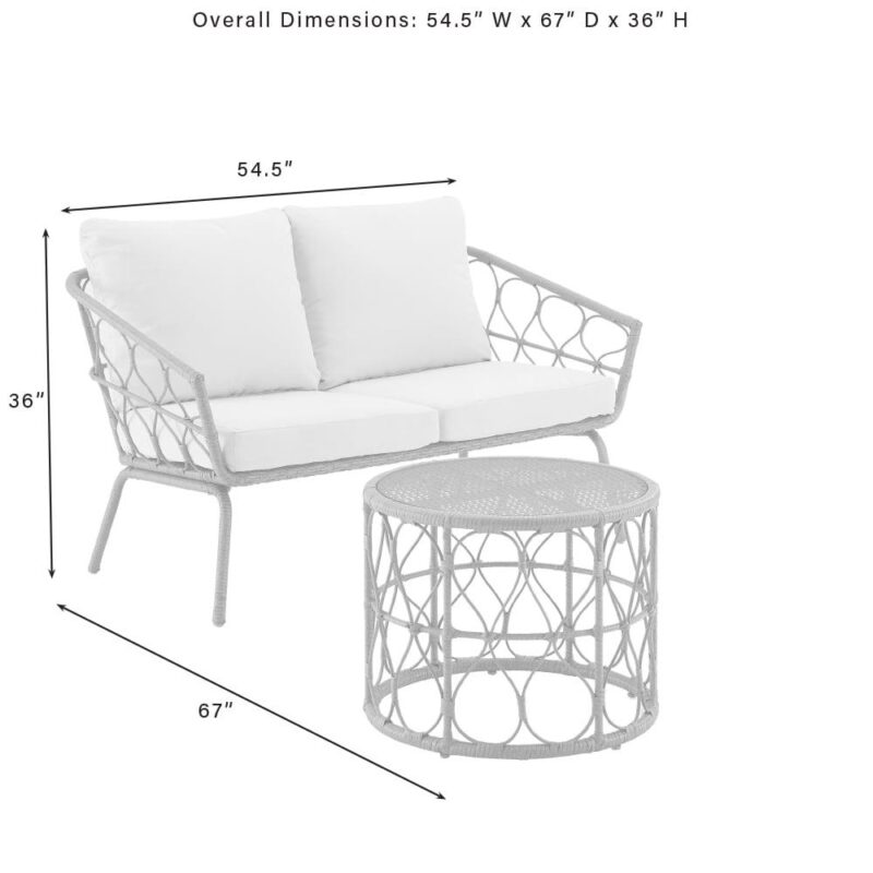 Crosley Furniture Juniper 2-piece Wicker Outdoor Conversation Set in Natural - Image 11