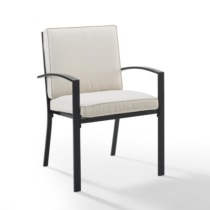 Crosley Furniture Kaplan 2Pc Outdoor Metal Dining Chair Set Oatmeal/Oil Rubbed Bronze - 2 Chairs - Image 9