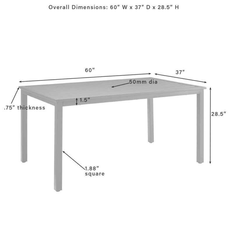 Crosley Furniture Locke 7-Piece Steel Metal Outdoor Dining Set in Cream/Black - Image 13