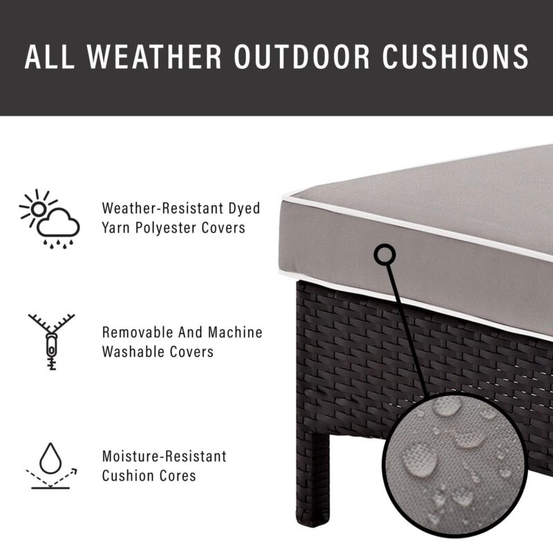 Crosley Furniture Palm Harbor Reclining Wicker Outdoor Chaise Lounge Chair for Patio, Deck, Poolside - Image 2