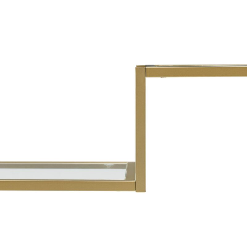 Crosley Furniture Sloane Art Deco Glass Metal Etagere in Gold - Image 7
