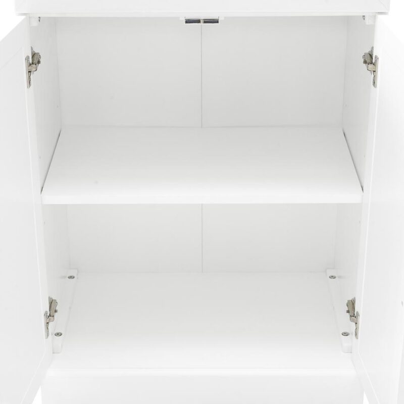 Crosley Furniture Stanton Traditional Wood/Metal Storage Bookcase in White - Image 6