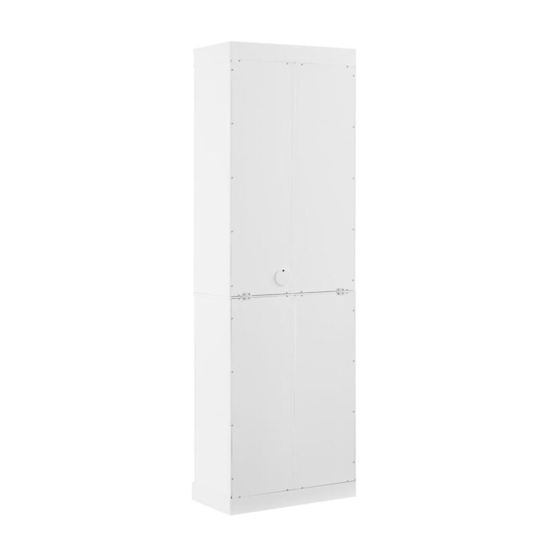 Crosley Furniture Stanton Traditional Wood/Metal Storage Bookcase in White - Image 11