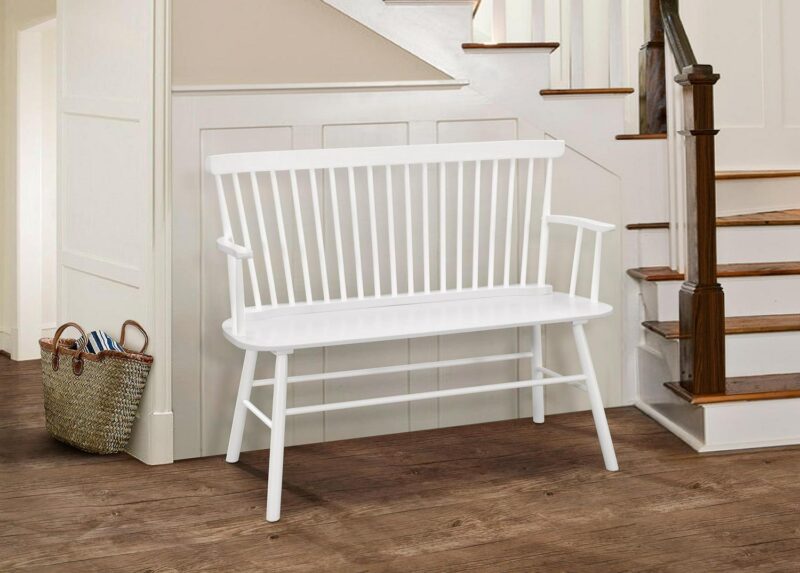 Crown Mark Jerimiah Back Support Bench, White - Image 2