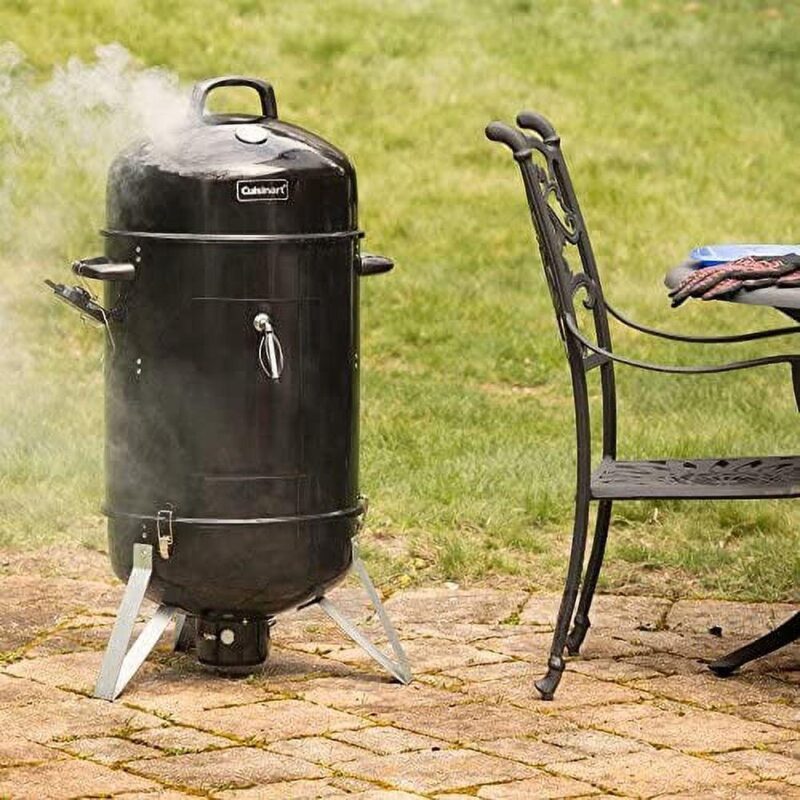 Cuisinart 18a Vertical Charcoal Smoker, Integrated Thermometer, Water Bowl and Dual Vents Perfect for Smoked Brisket, Chrome Plated Grates Smoker Grill for BBQ, Camping, Tailgates - Image 4