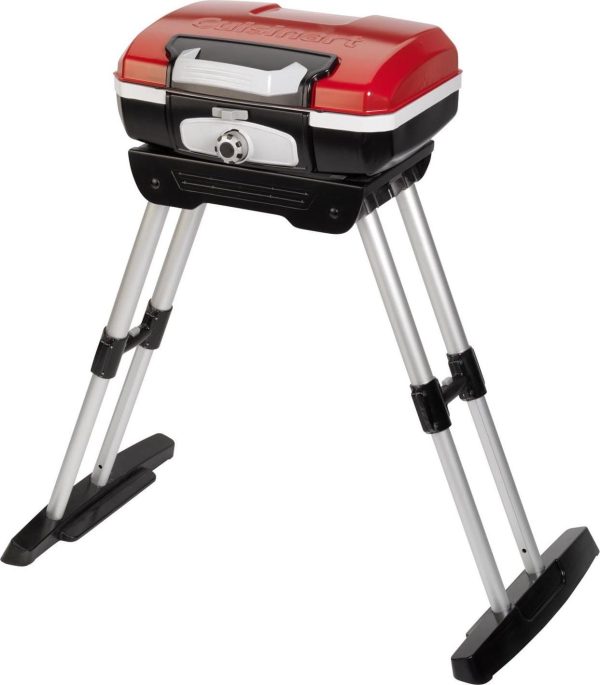 Cuisinart CGG-180 Petite Gourmet Portable 5,500 BTU Versastand Gas Grill, Red