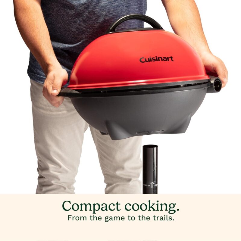 Cuisinart Indoor/Outdoor Electric Grill, 2-in-1 Portable BBQ with Non-Stick Cooking Surface, Electric Grill Outdoor with Adjustable Heat, Stand/Tabletop Options for Cookouts, Barbecues, Small Spaces - Image 5