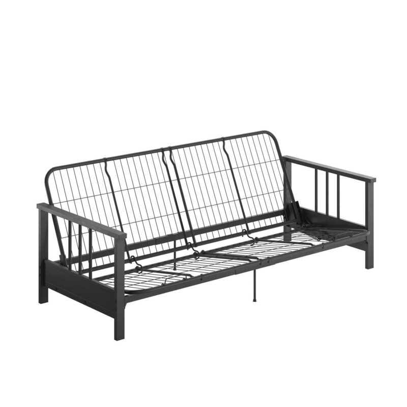 DHP Harlow Full Metal Arm Futon with 6-Inch Thermobonded High Density Polyester Fill Herringbone Mattress - Image 14