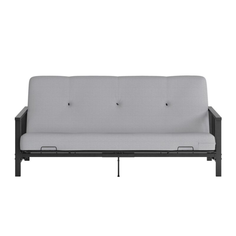 DHP Harlow Full Metal Arm Futon with 6-Inch Thermobonded High Density Polyester Fill Herringbone Mattress - Image 5