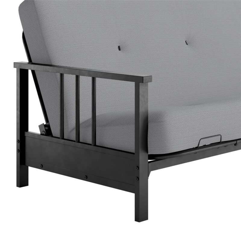 DHP Harlow Full Metal Arm Futon with 6-Inch Thermobonded High Density Polyester Fill Herringbone Mattress - Image 13