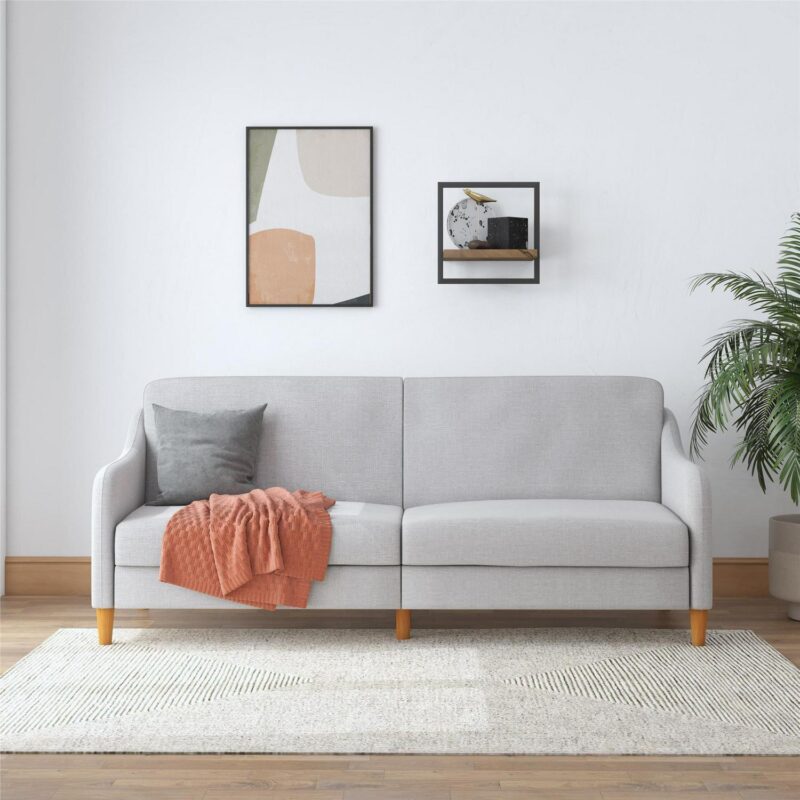 DHP Jasper Coil Futon, Light Gray Linen - Image 2