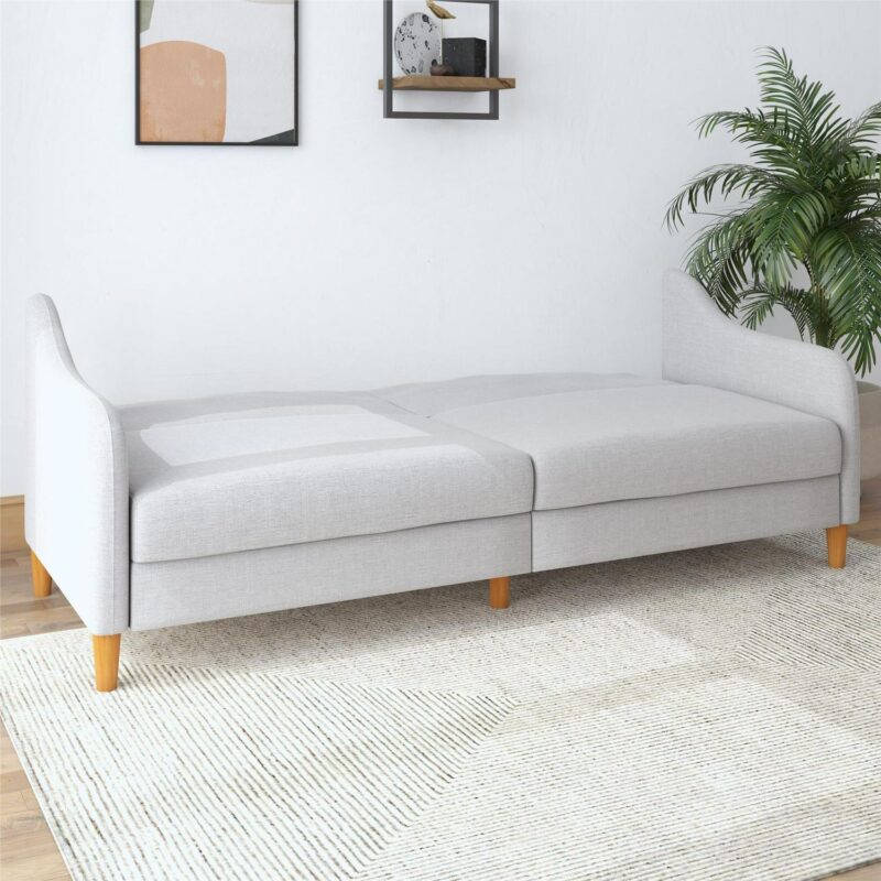DHP Jasper Coil Futon, Light Gray Linen - Image 3