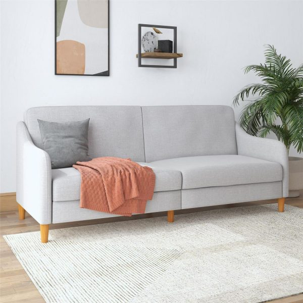 DHP Jasper Coil Futon, Light Gray Linen